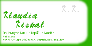 klaudia kispal business card