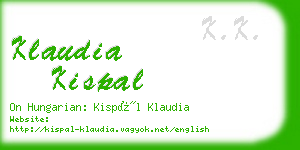 klaudia kispal business card